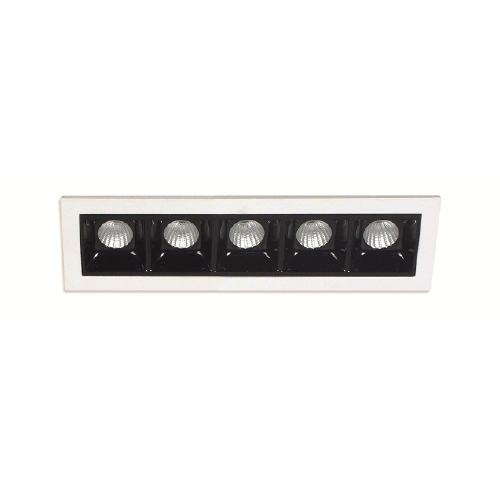 EMBUTIDO 5 LUCES X 2W 30 GRADOS 4000K DIM TRIAC BLANCO C/INTERIOR NEGRO